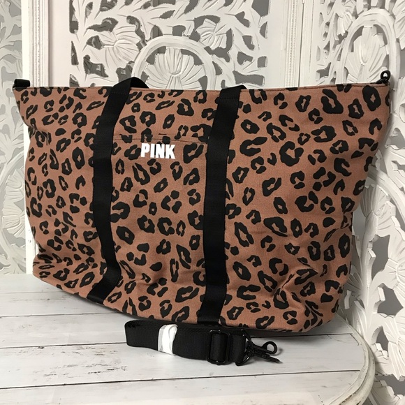 PINK Victoria's Secret Handbags - Victoria’s Secret Pink Weekender Leopard Print Tote Bag